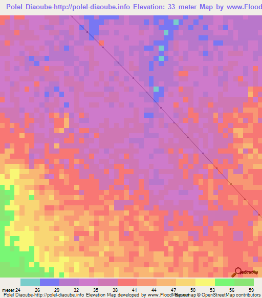 Polel Diaoube-http://polel-diaoube.info,Senegal Elevation Map