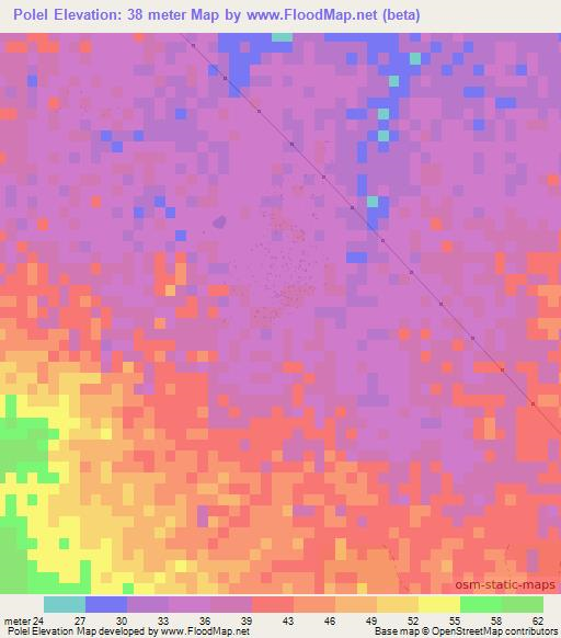 Polel,Senegal Elevation Map