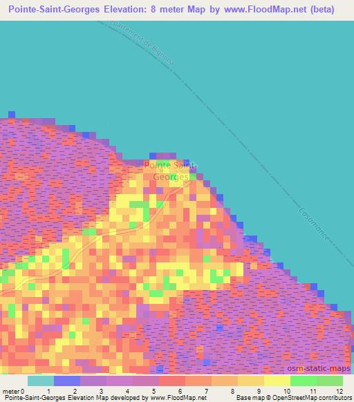 Pointe-Saint-Georges,Senegal Elevation Map
