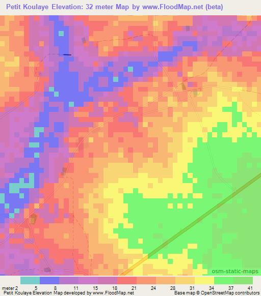 Petit Koulaye,Senegal Elevation Map