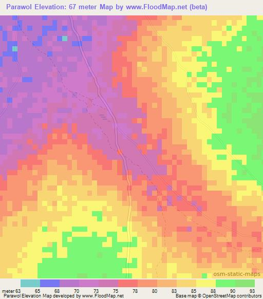 Parawol,Senegal Elevation Map