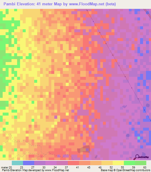 Pambi,Senegal Elevation Map