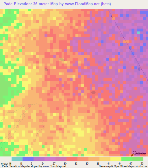 Pade,Senegal Elevation Map