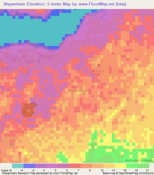Wayambam,Senegal Elevation Map