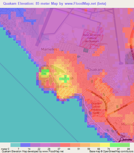 Quakam,Senegal Elevation Map