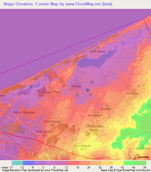 Niaga,Senegal Elevation Map