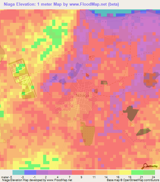 Niaga,Senegal Elevation Map