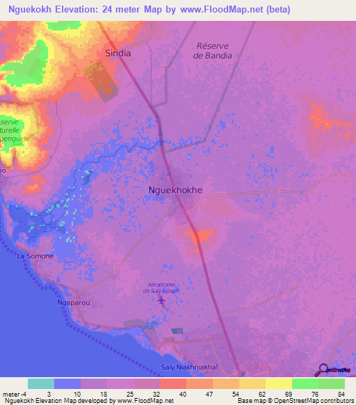 Nguekokh,Senegal Elevation Map