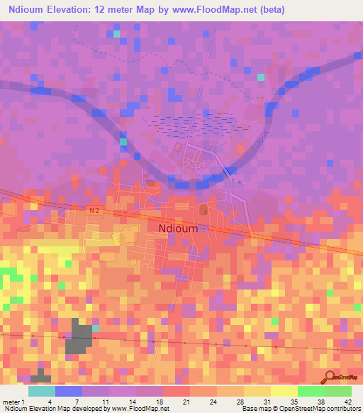 Ndioum,Senegal Elevation Map
