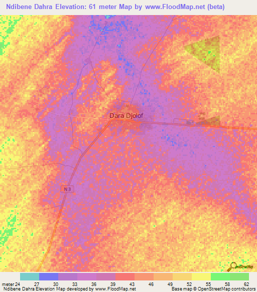 Ndibene Dahra,Senegal Elevation Map