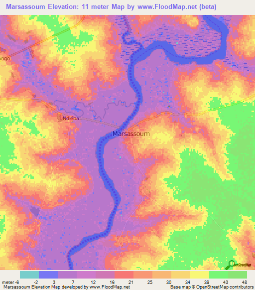 Marsassoum,Senegal Elevation Map