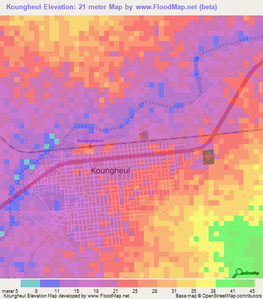 Koungheul,Senegal Elevation Map