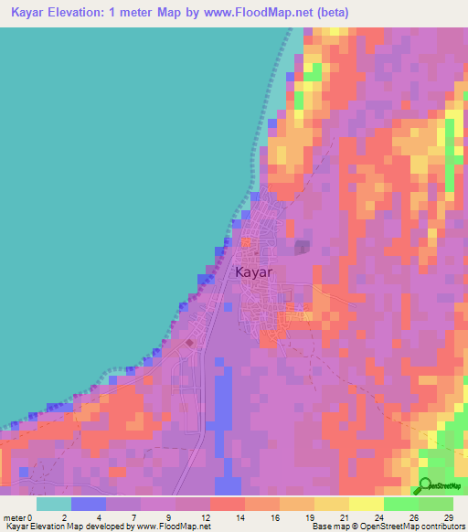 Kayar,Senegal Elevation Map