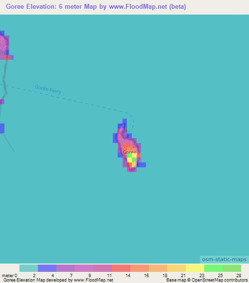 Goree,Senegal Elevation Map