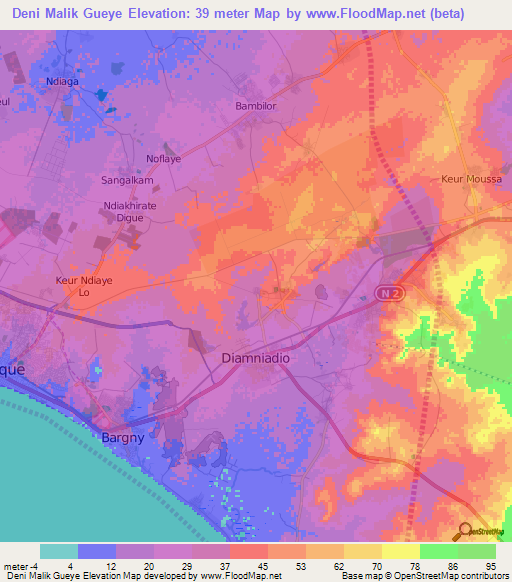 Deni Malik Gueye,Senegal Elevation Map