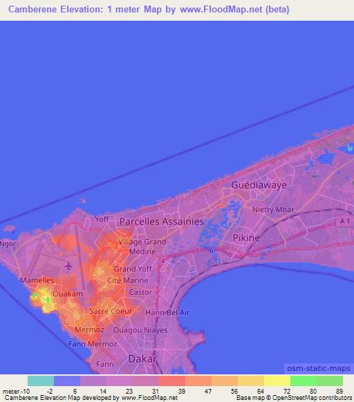 Camberene,Senegal Elevation Map