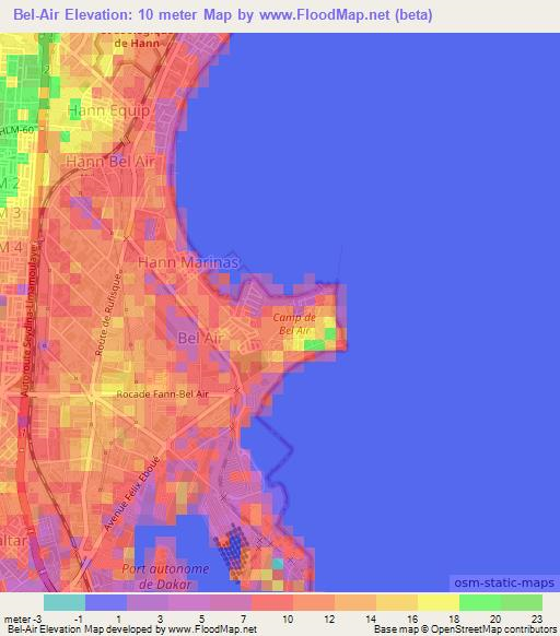 Bel-Air,Senegal Elevation Map