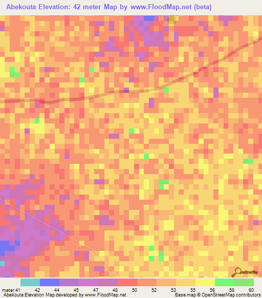 Abekouta,Senegal Elevation Map