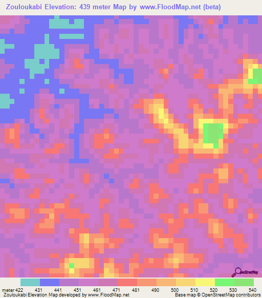 Zouloukabi,Congo (Brazzaville) Elevation Map