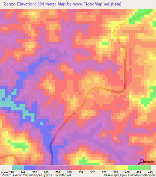 Zonzo,Congo (Brazzaville) Elevation Map