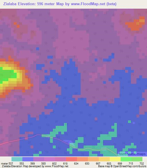 Zialaba,Congo (Brazzaville) Elevation Map