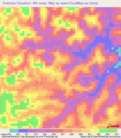 Zedimba,Congo (Brazzaville) Elevation Map