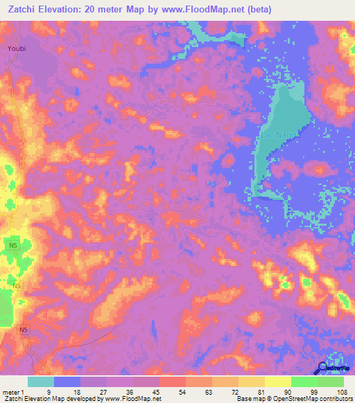 Zatchi,Congo (Brazzaville) Elevation Map