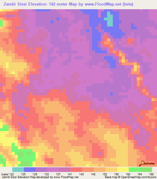 Zambi Sissi,Congo (Brazzaville) Elevation Map