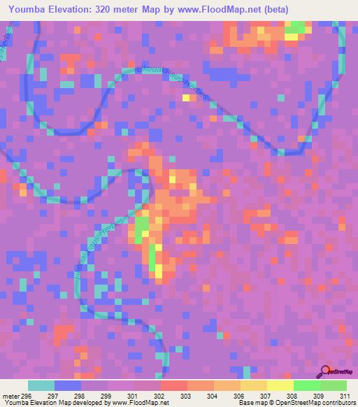 Youmba,Congo (Brazzaville) Elevation Map