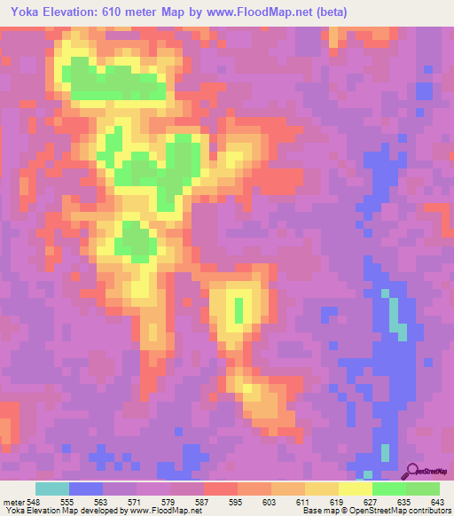 Yoka,Congo (Brazzaville) Elevation Map