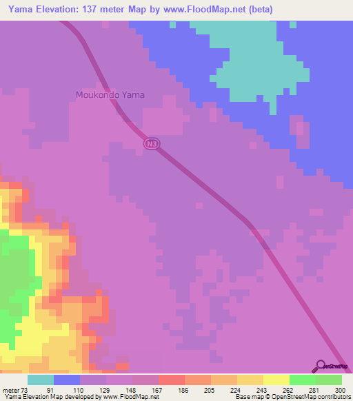 Yama,Congo (Brazzaville) Elevation Map