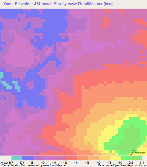 Yama,Congo (Brazzaville) Elevation Map