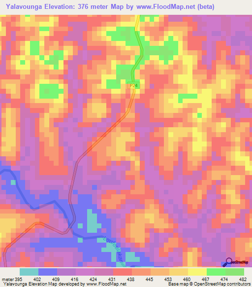 Yalavounga,Congo (Brazzaville) Elevation Map