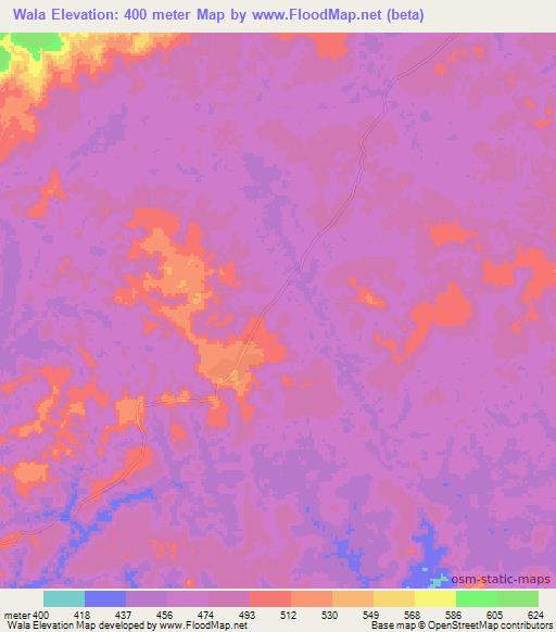 Wala,Congo (Brazzaville) Elevation Map