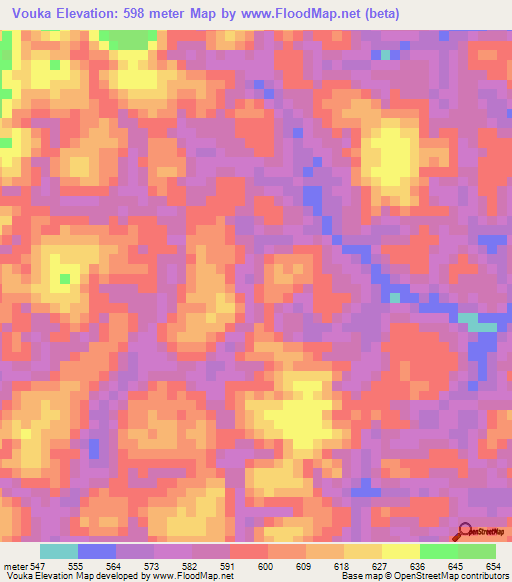 Vouka,Congo (Brazzaville) Elevation Map