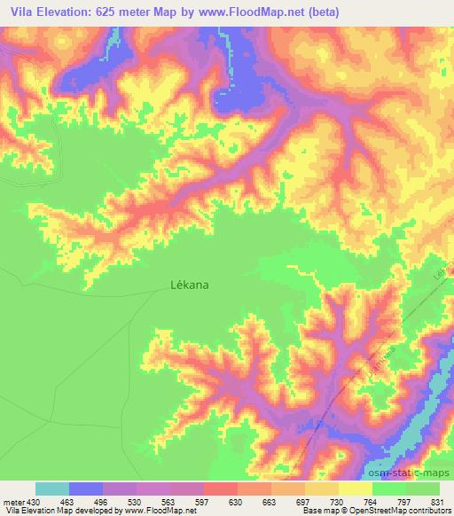 Vila,Congo (Brazzaville) Elevation Map