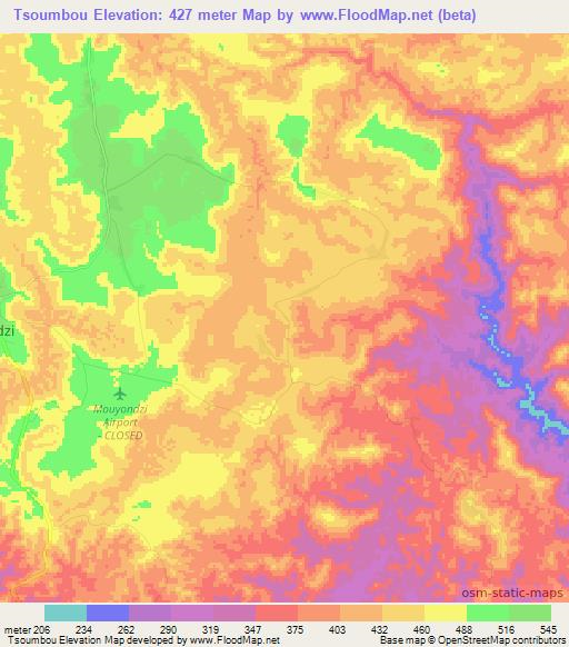 Tsoumbou,Congo (Brazzaville) Elevation Map