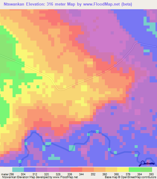 Ntswankan,Congo (Brazzaville) Elevation Map