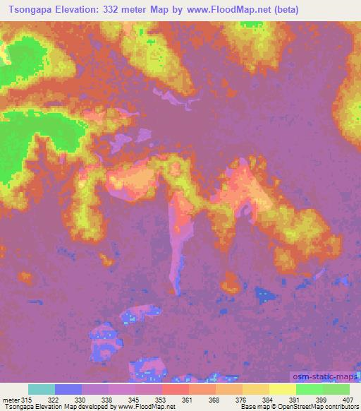 Tsongapa,Congo (Brazzaville) Elevation Map