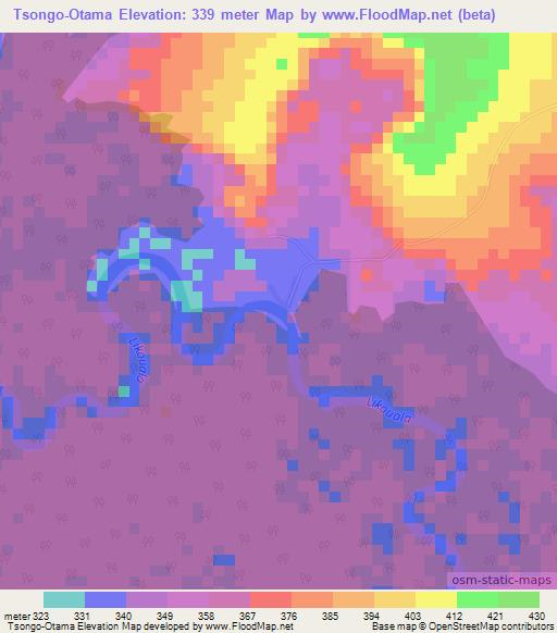Tsongo-Otama,Congo (Brazzaville) Elevation Map