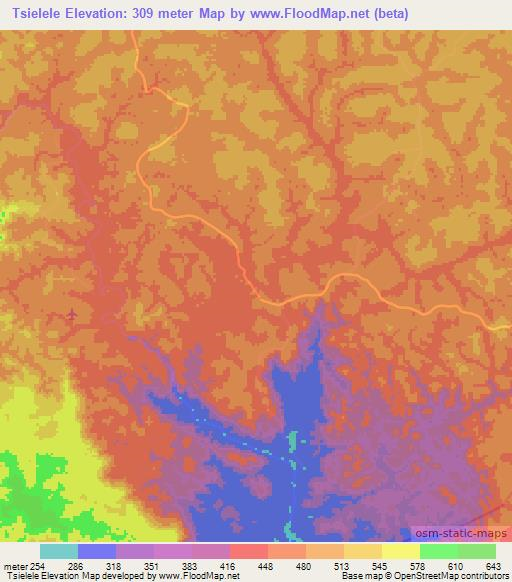 Tsielele,Congo (Brazzaville) Elevation Map