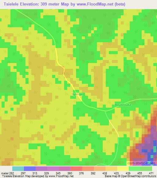Tsielele,Congo (Brazzaville) Elevation Map
