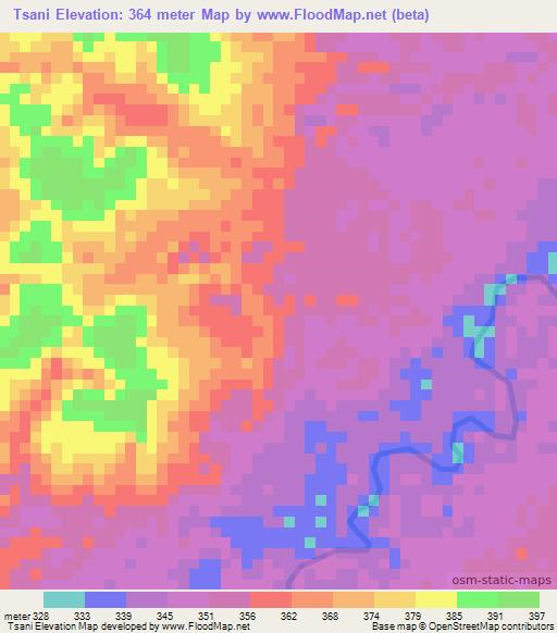 Tsani,Congo (Brazzaville) Elevation Map