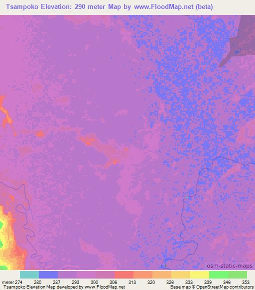 Tsampoko,Congo (Brazzaville) Elevation Map