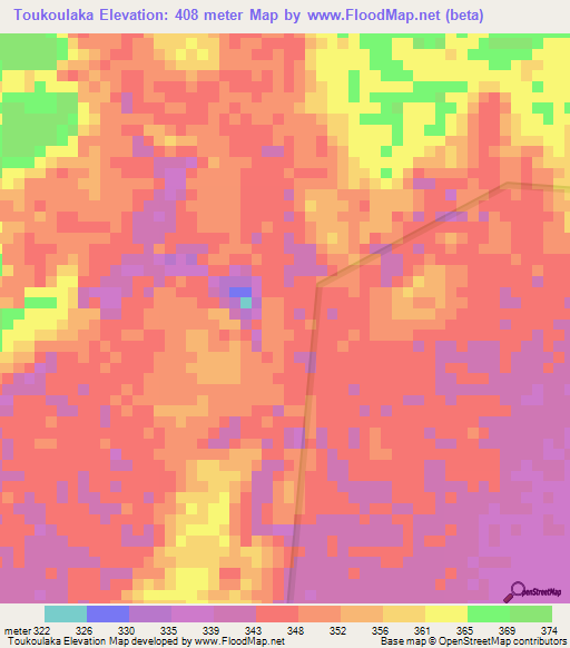 Toukoulaka,Congo (Brazzaville) Elevation Map