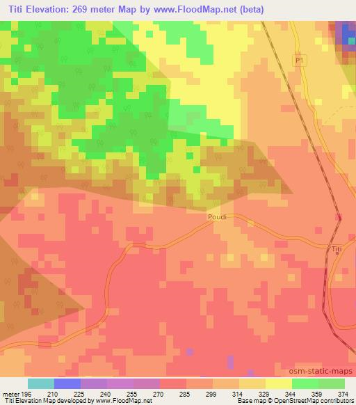 Titi,Congo (Brazzaville) Elevation Map