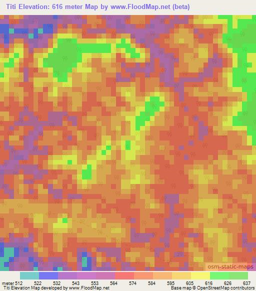 Titi,Congo (Brazzaville) Elevation Map