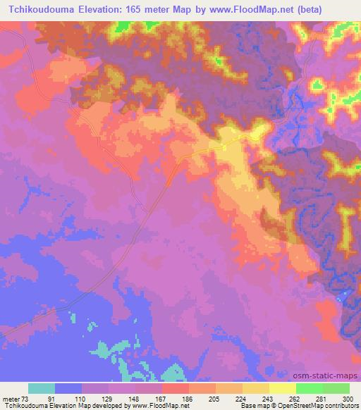 Tchikoudouma,Congo (Brazzaville) Elevation Map