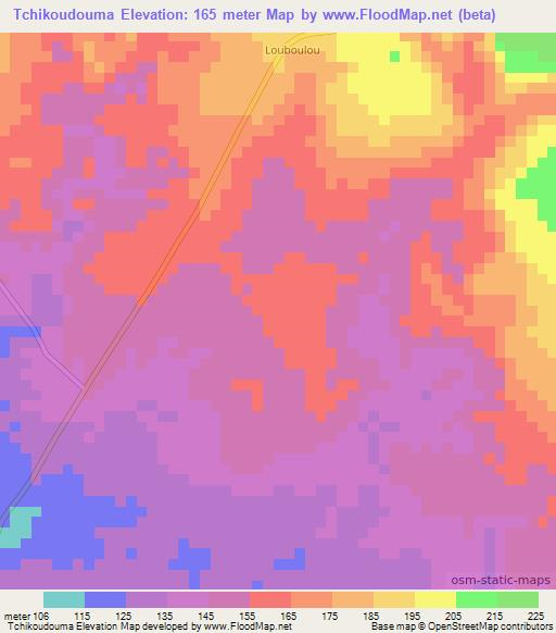 Tchikoudouma,Congo (Brazzaville) Elevation Map