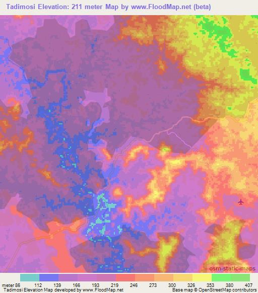 Tadimosi,Congo (Brazzaville) Elevation Map